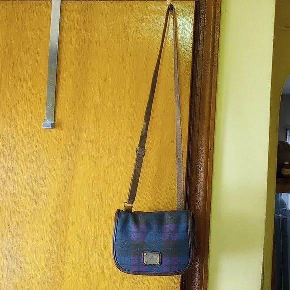 Britannia Plaid Crossbody Bag - Blue and Brown - Picture 4 of 4